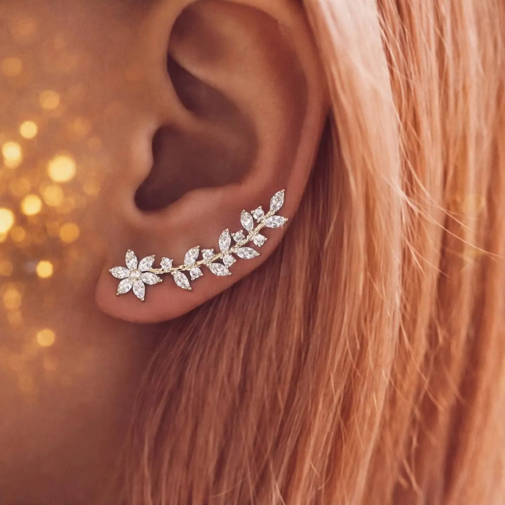 Flower Ear Climber Earrings